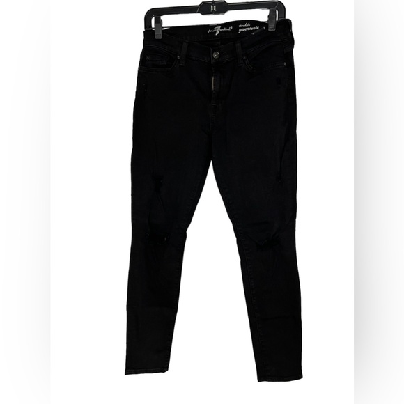 7 For All Mankind Black Ankle Gwenevere Denim, Size 28 - Picture 1 of 7
